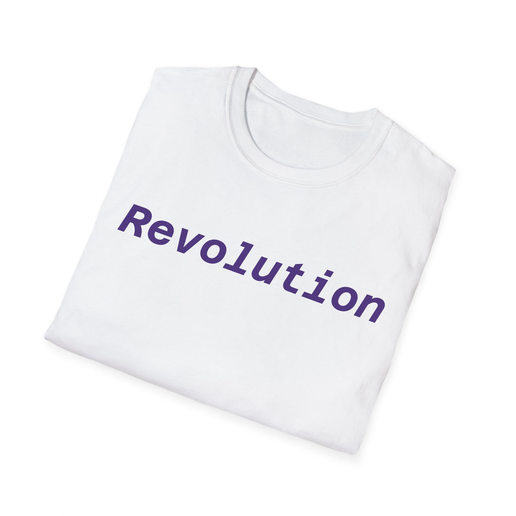Revolution Graphic T-Shirt — Minimalist Purple Text Tee