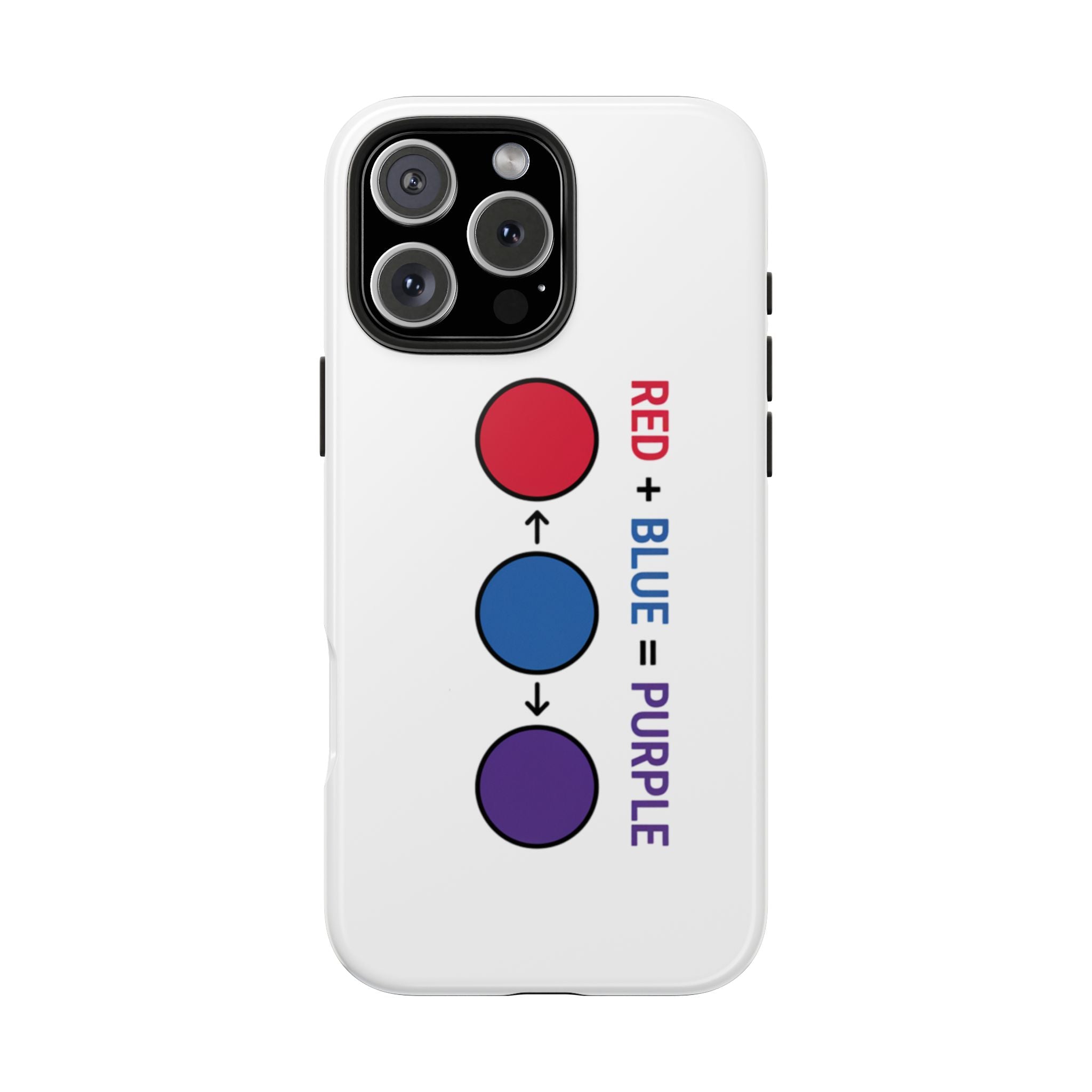 Tough Phone Case — “Red + Blue = Purple” Color Mixing Graphic