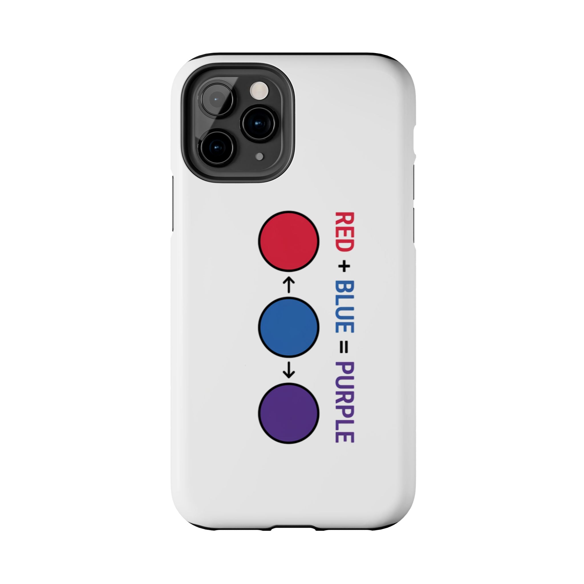 Tough Phone Case — “Red + Blue = Purple” Color Mixing Graphic