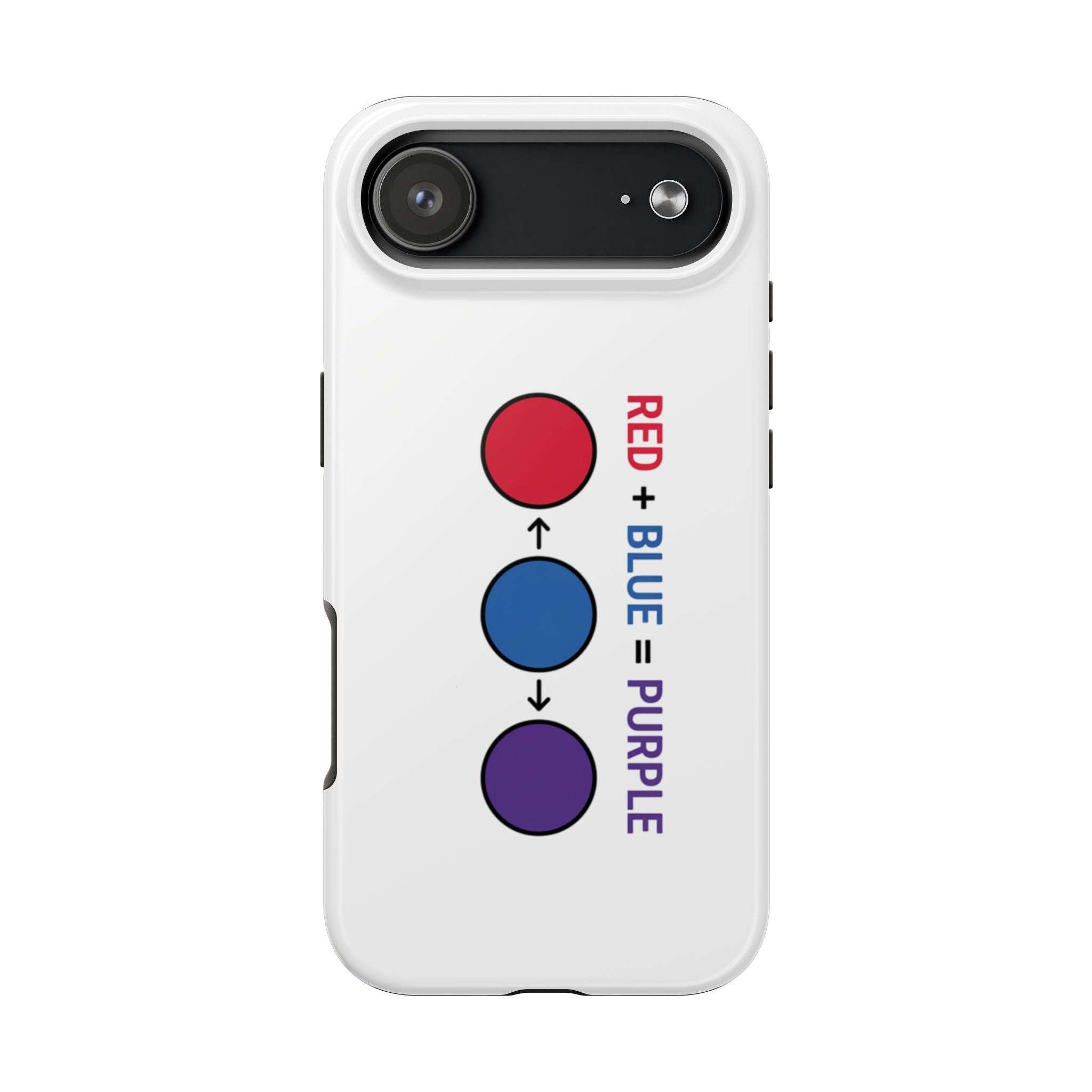 Tough Phone Case — “Red + Blue = Purple” Color Mixing Graphic