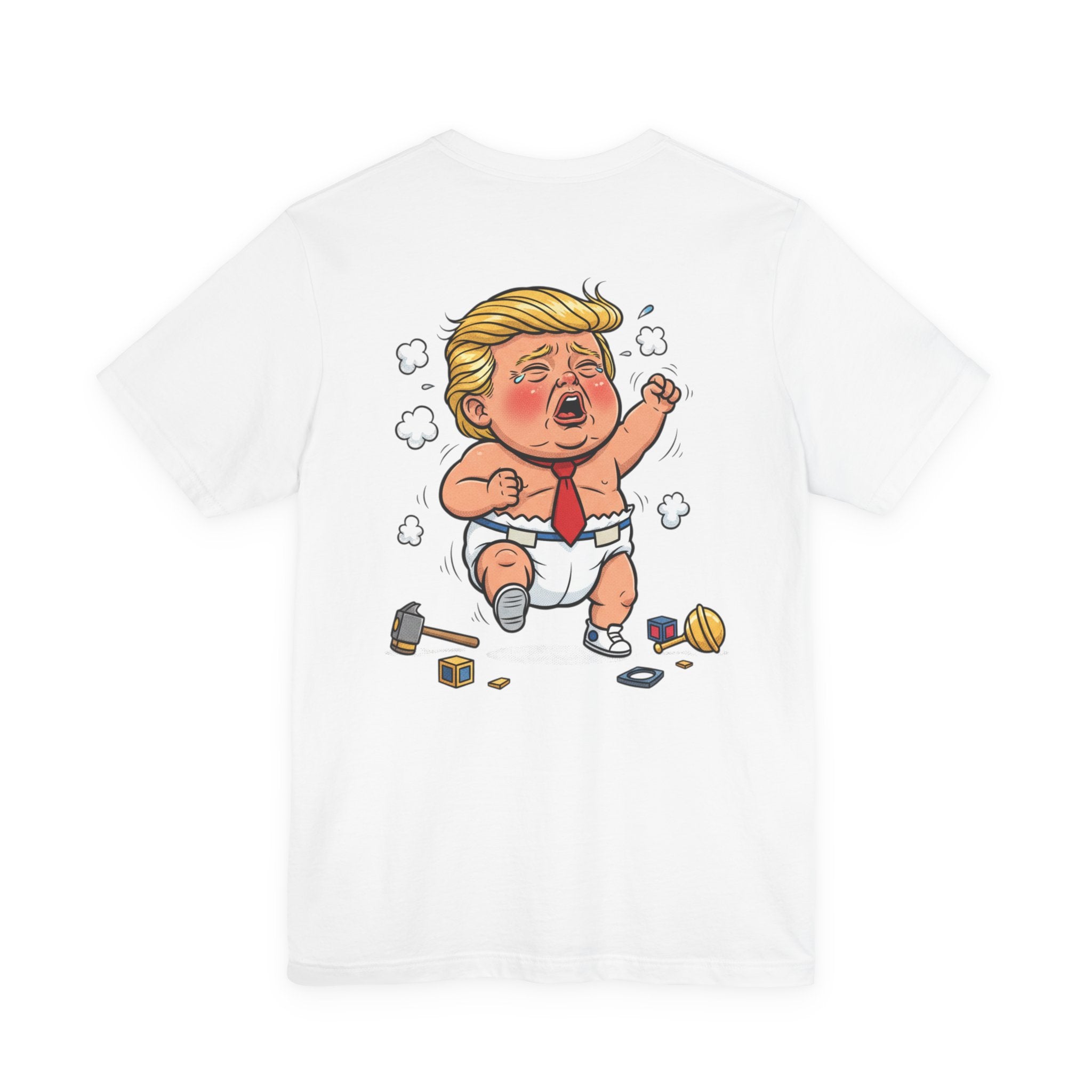 Graphic Tee — Baby Trump Tantrum Cartoon Back Print