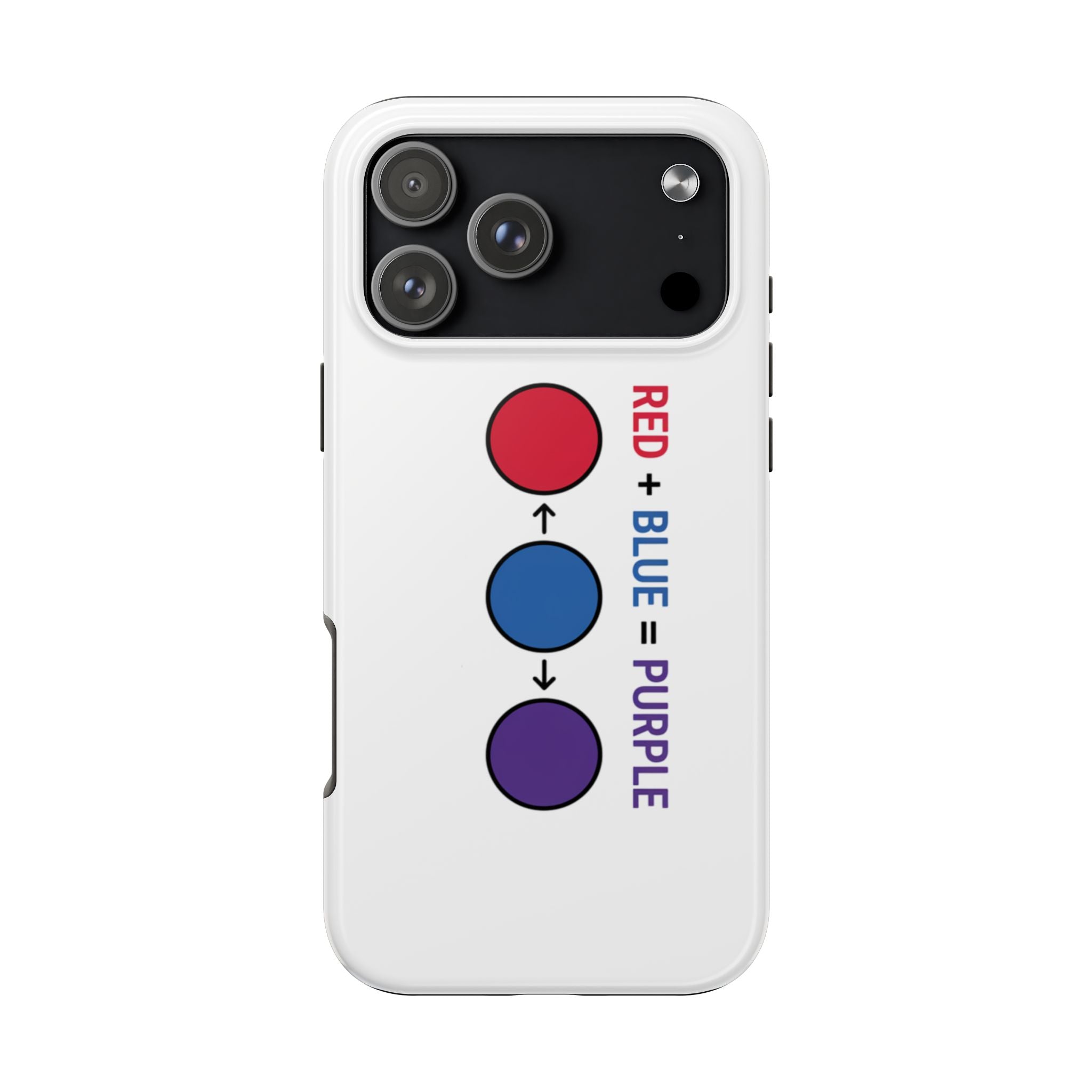 Tough Phone Case — “Red + Blue = Purple” Color Mixing Graphic
