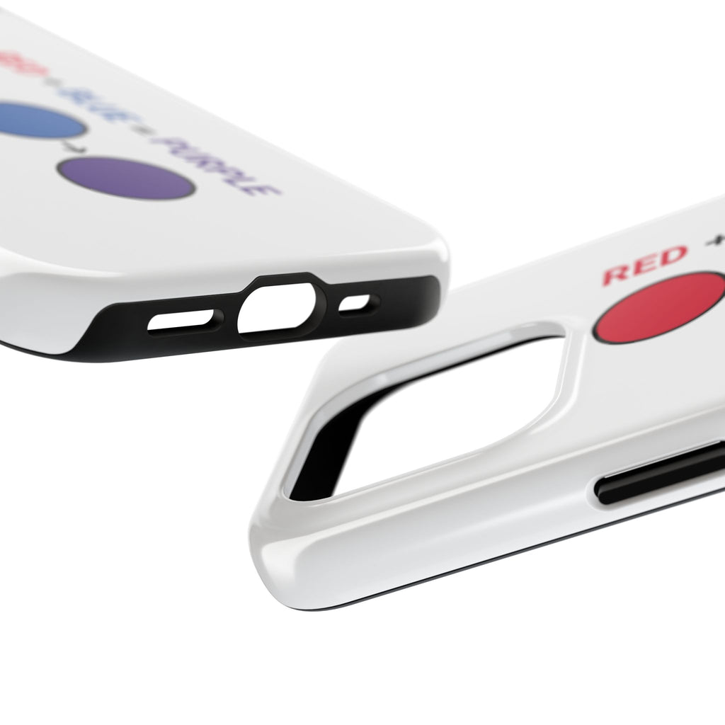 Tough Phone Case — “Red + Blue = Purple” Color Mixing Graphic