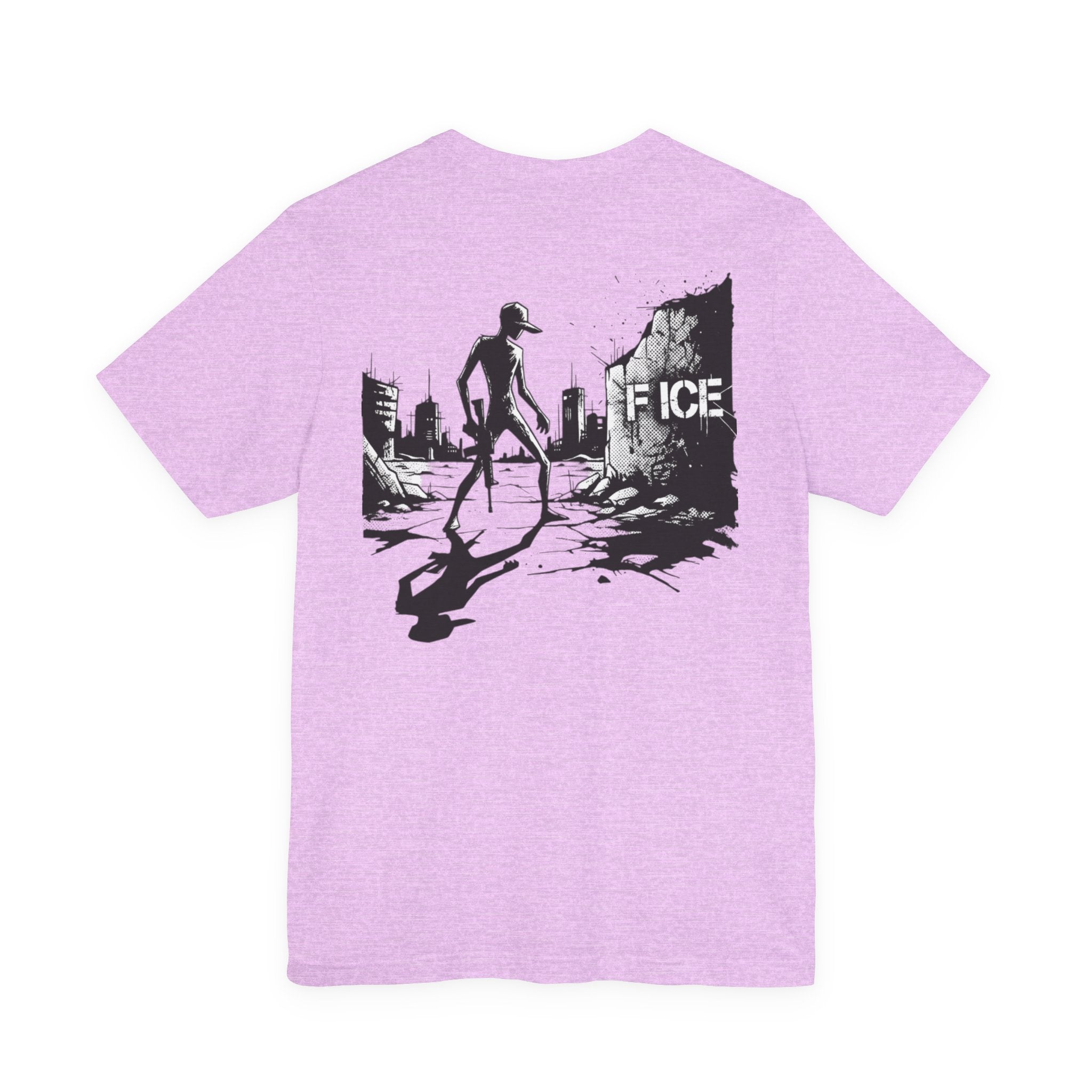 Post-Apocalyptic Streetwear Tee — 'Rabbit You' Minimal Front Logo with Dystopian Back Graphic