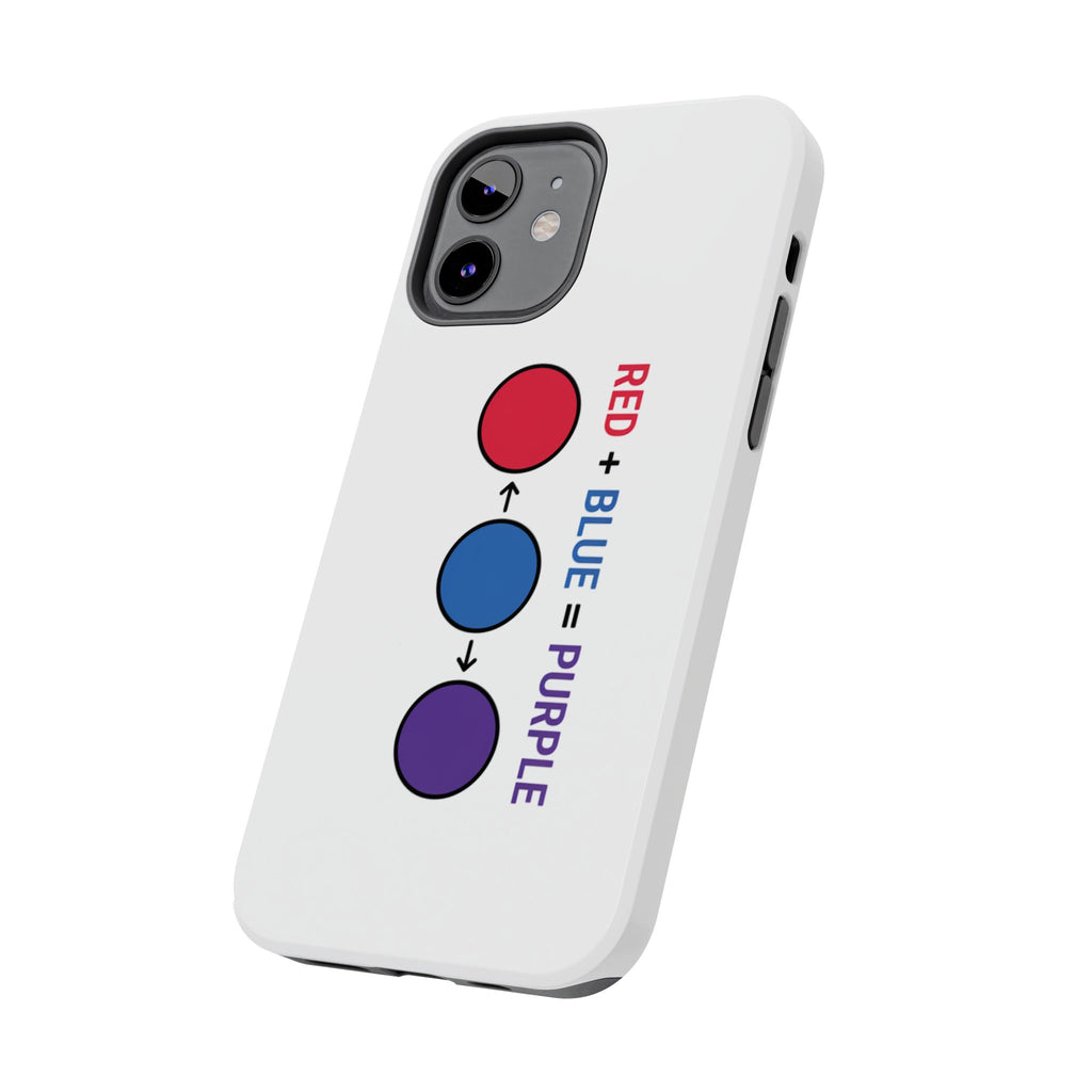 Tough Phone Case — “Red + Blue = Purple” Color Mixing Graphic