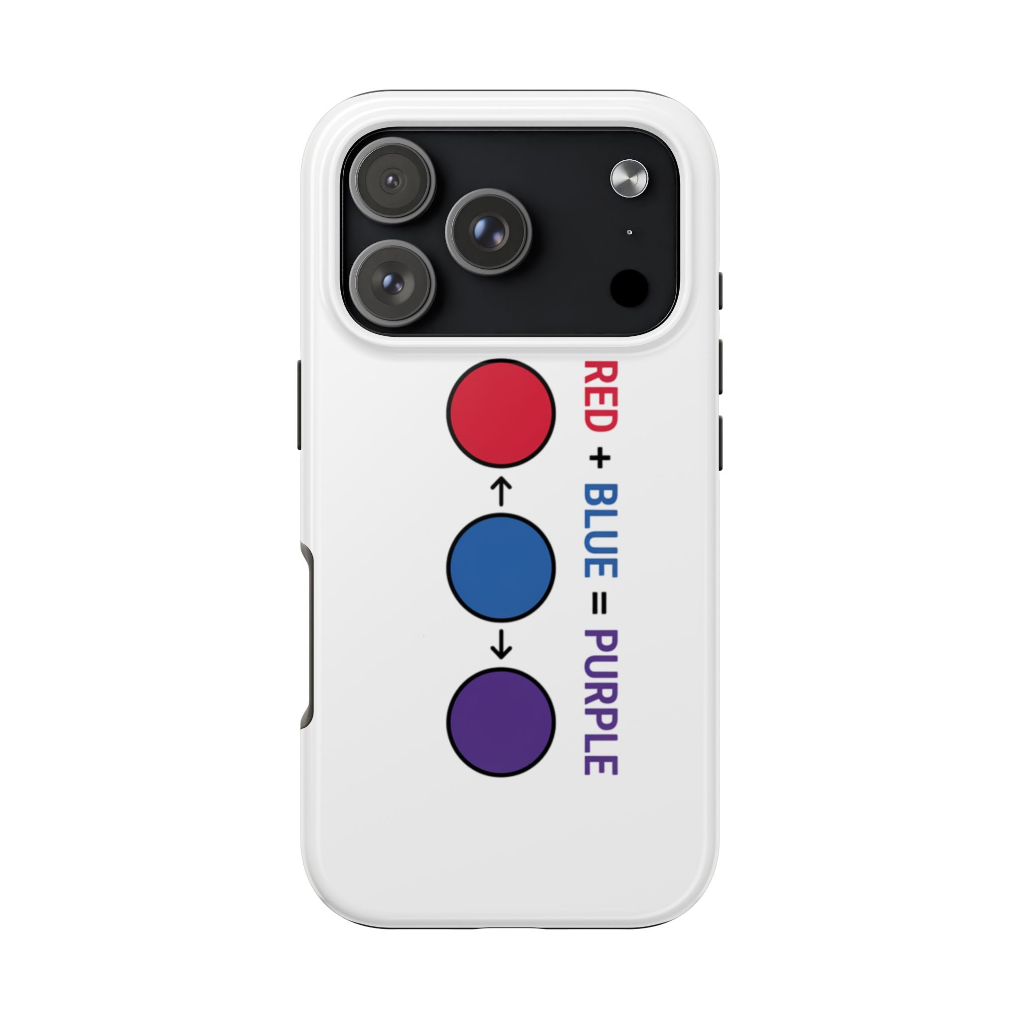 Tough Phone Case — “Red + Blue = Purple” Color Mixing Graphic