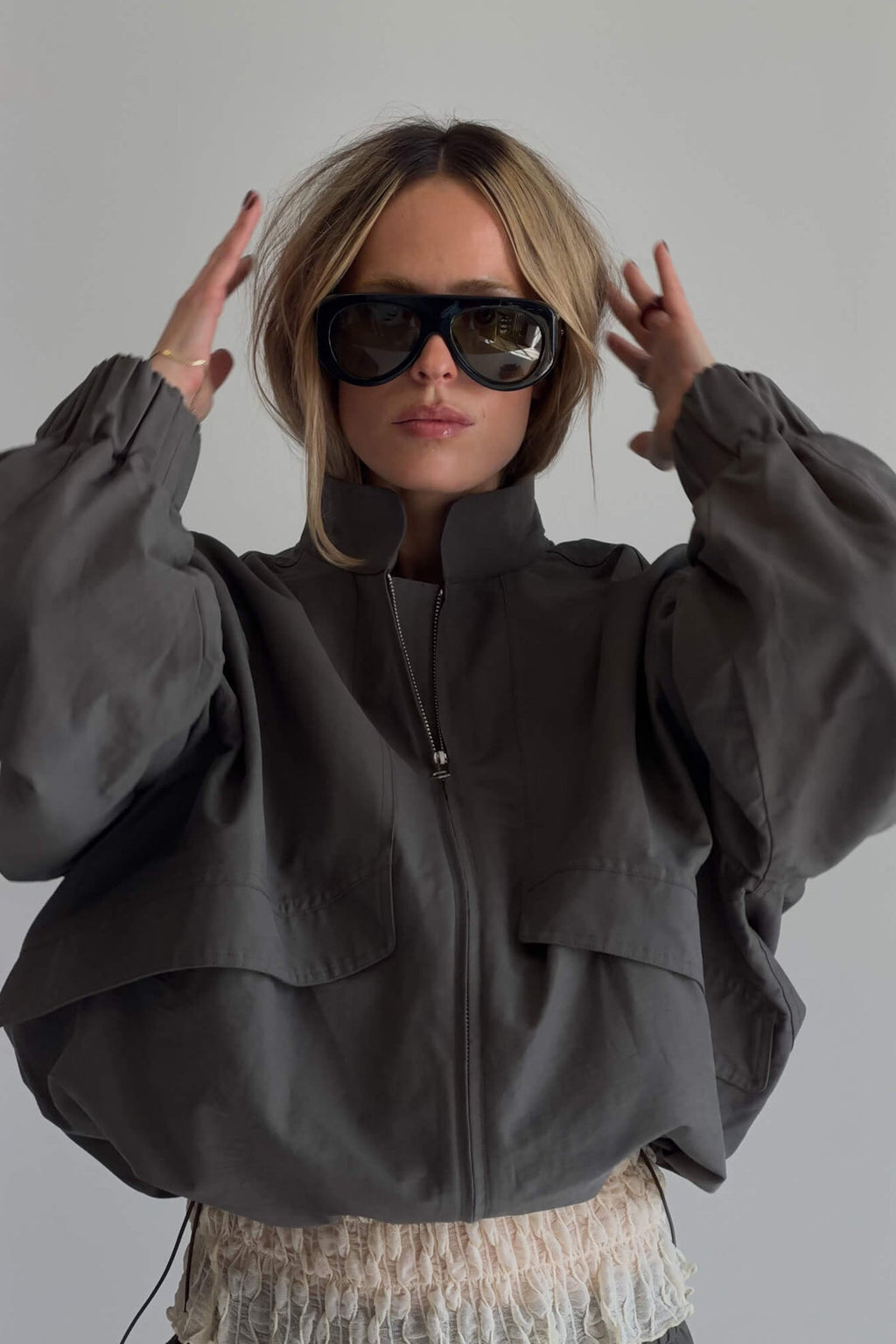 SABLE JACKET IN CHARCOAL