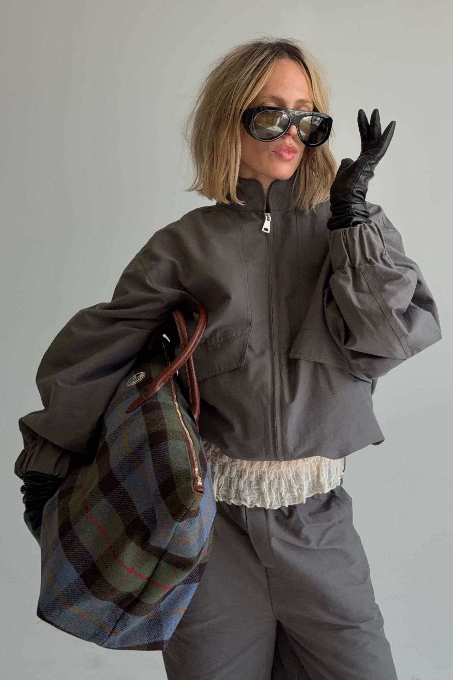 SABLE JACKET IN CHARCOAL