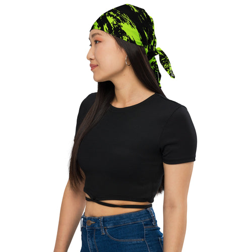 Black Lime Bolt Glitch Rave Bandana