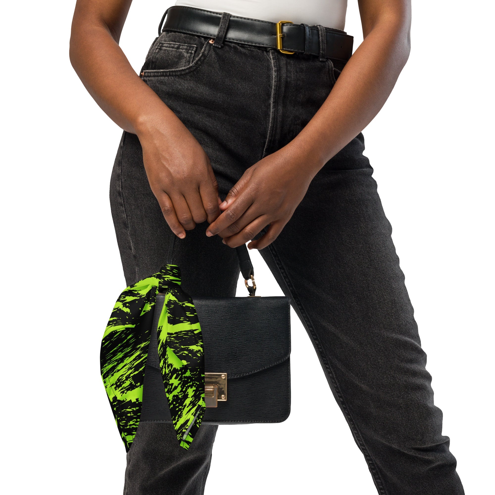 Black Lime Bolt Glitch Rave Bandana