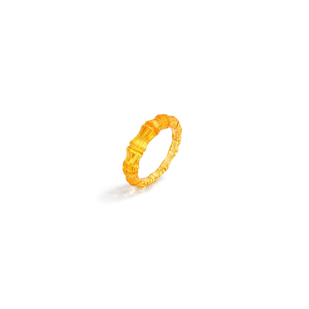 Bamboo Lucite Rings Set of 5