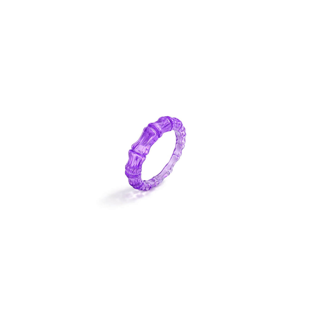 Bamboo Lucite Rings Set of 5