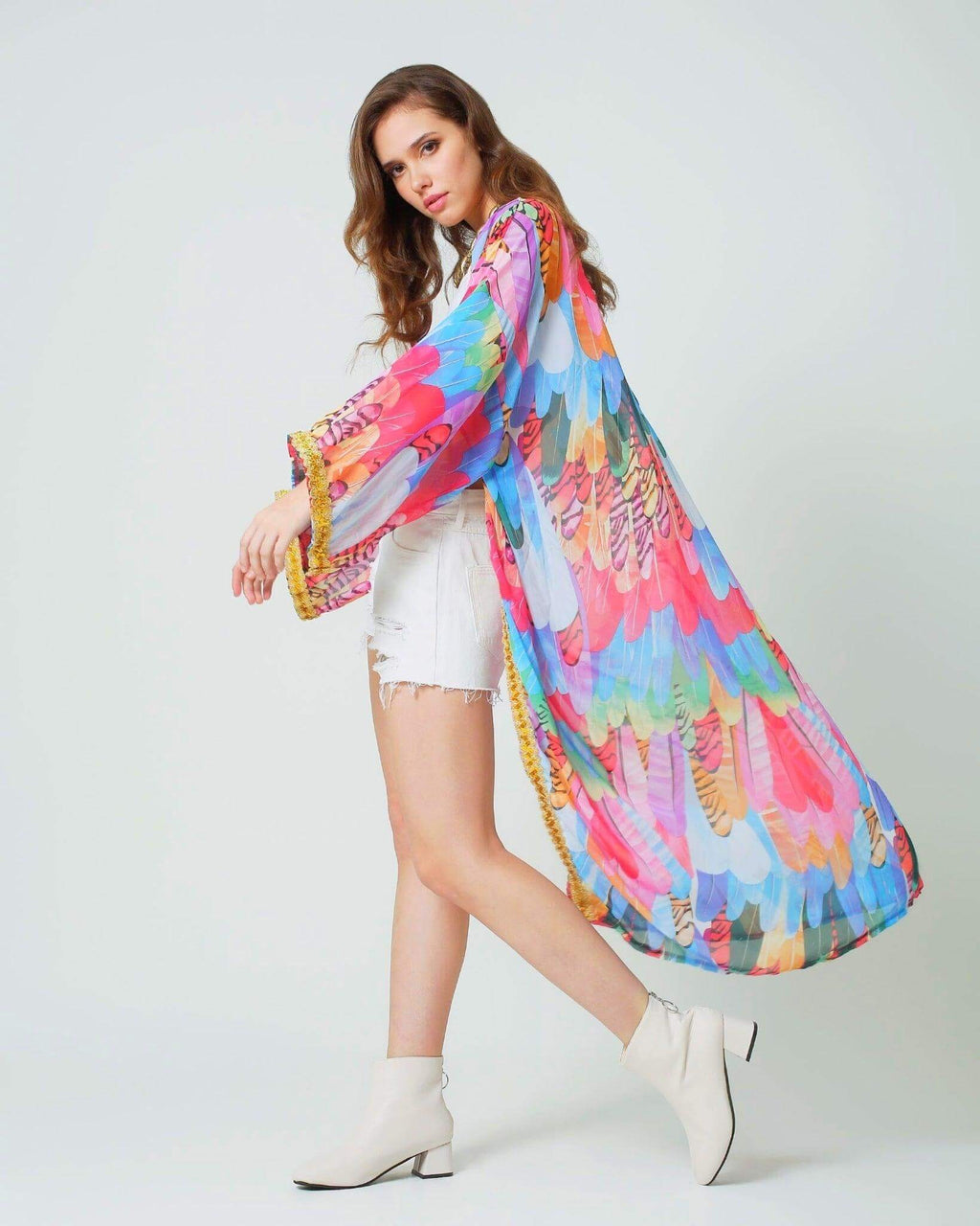 Colourful Beach Kimono Cover - up - Rave and Festival Outfit