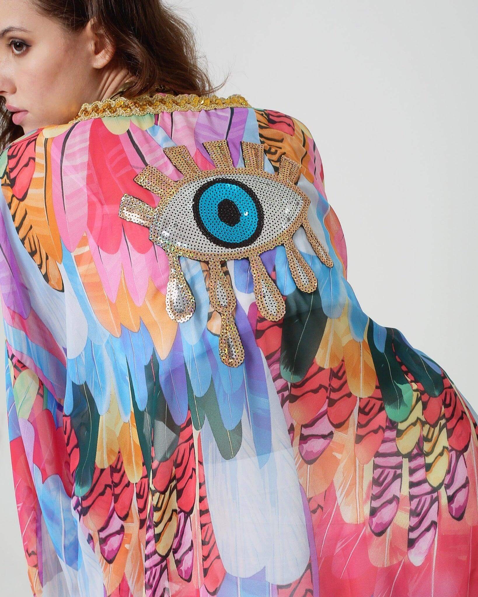 Colourful Beach Kimono Cover - up - Rave and Festival Outfit