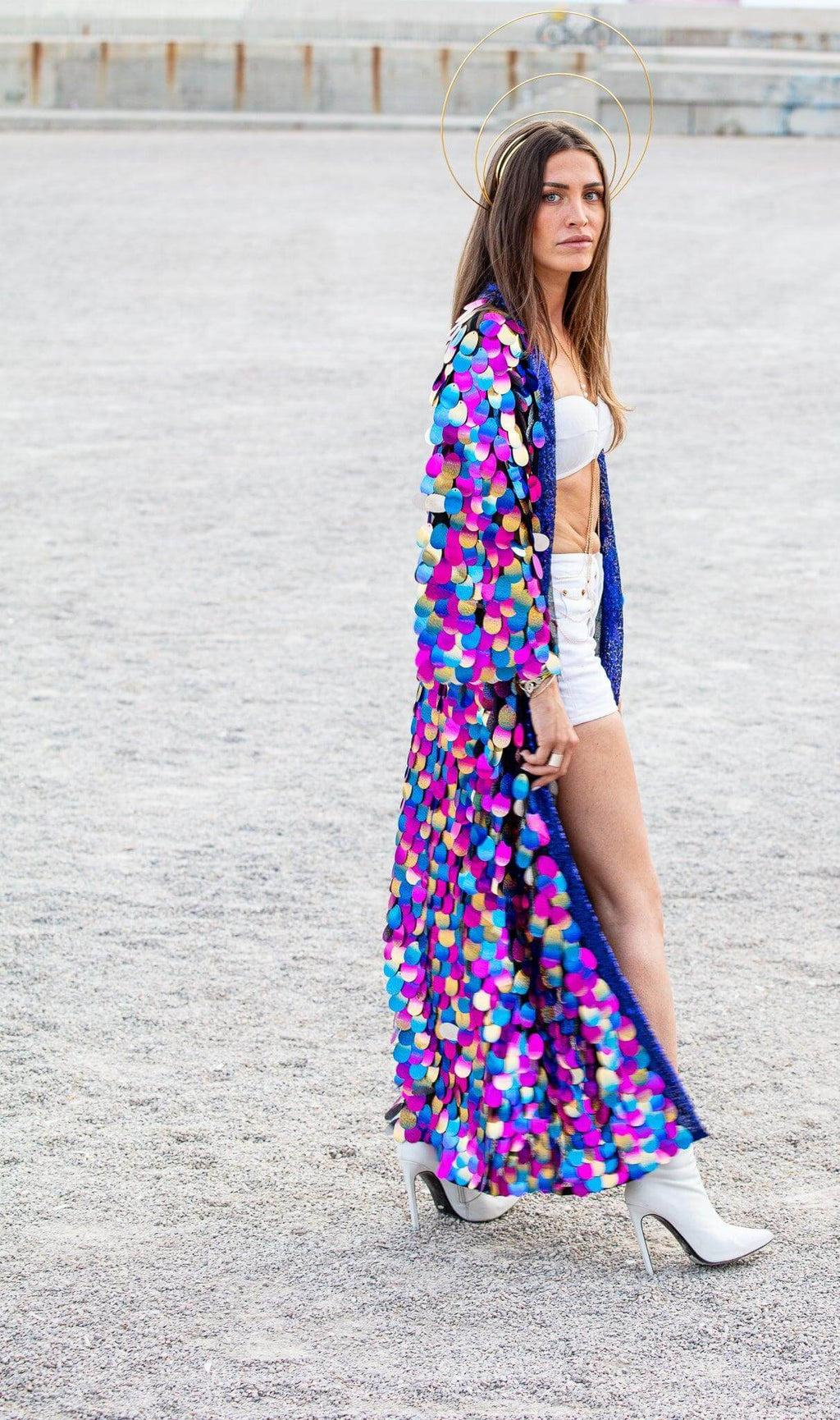 Sequin Kimono Multicolour Mermaid Desert Rainbow Kimono