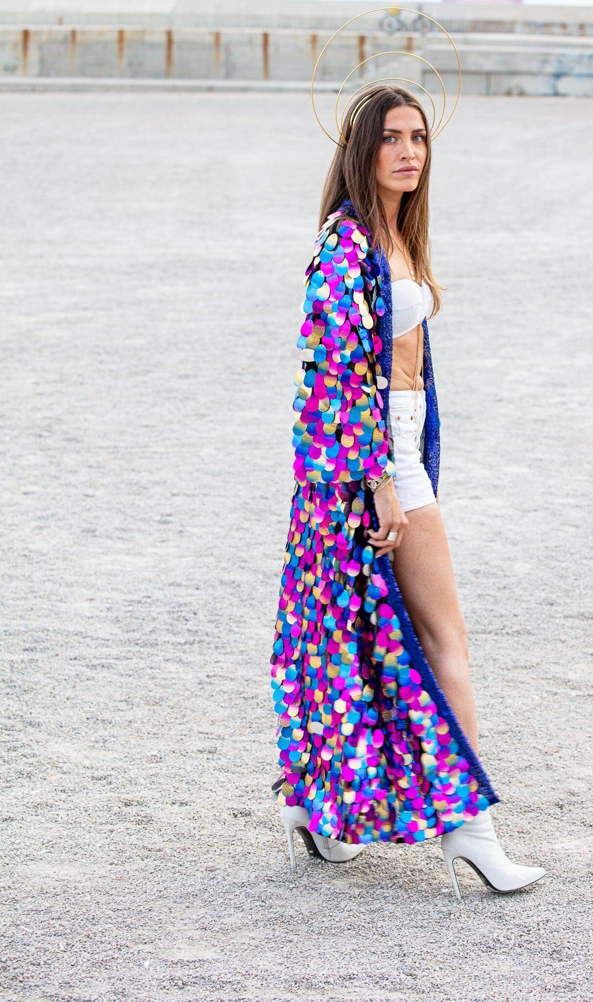 Sequin Kimono Multicolour Mermaid Desert Rainbow Kimono