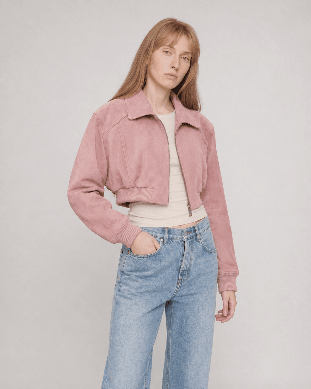 Retro Classic Stand Up Sheep Leather Short Jacket "Witch Game"