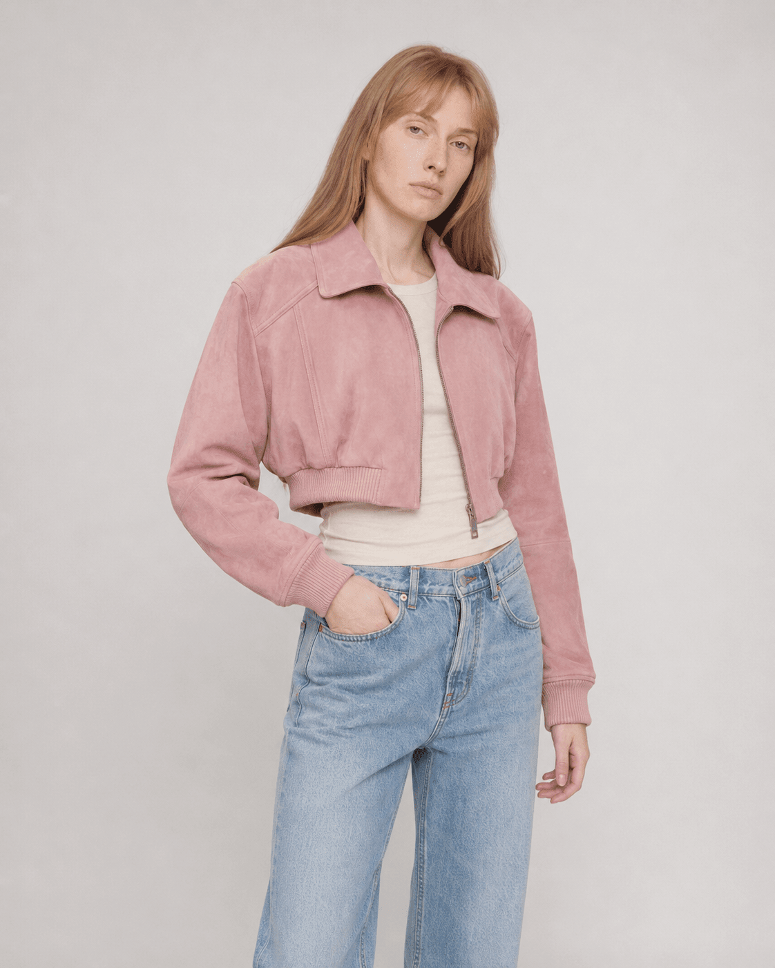 Retro Classic Stand Up Sheep Leather Short Jacket "Witch Game"