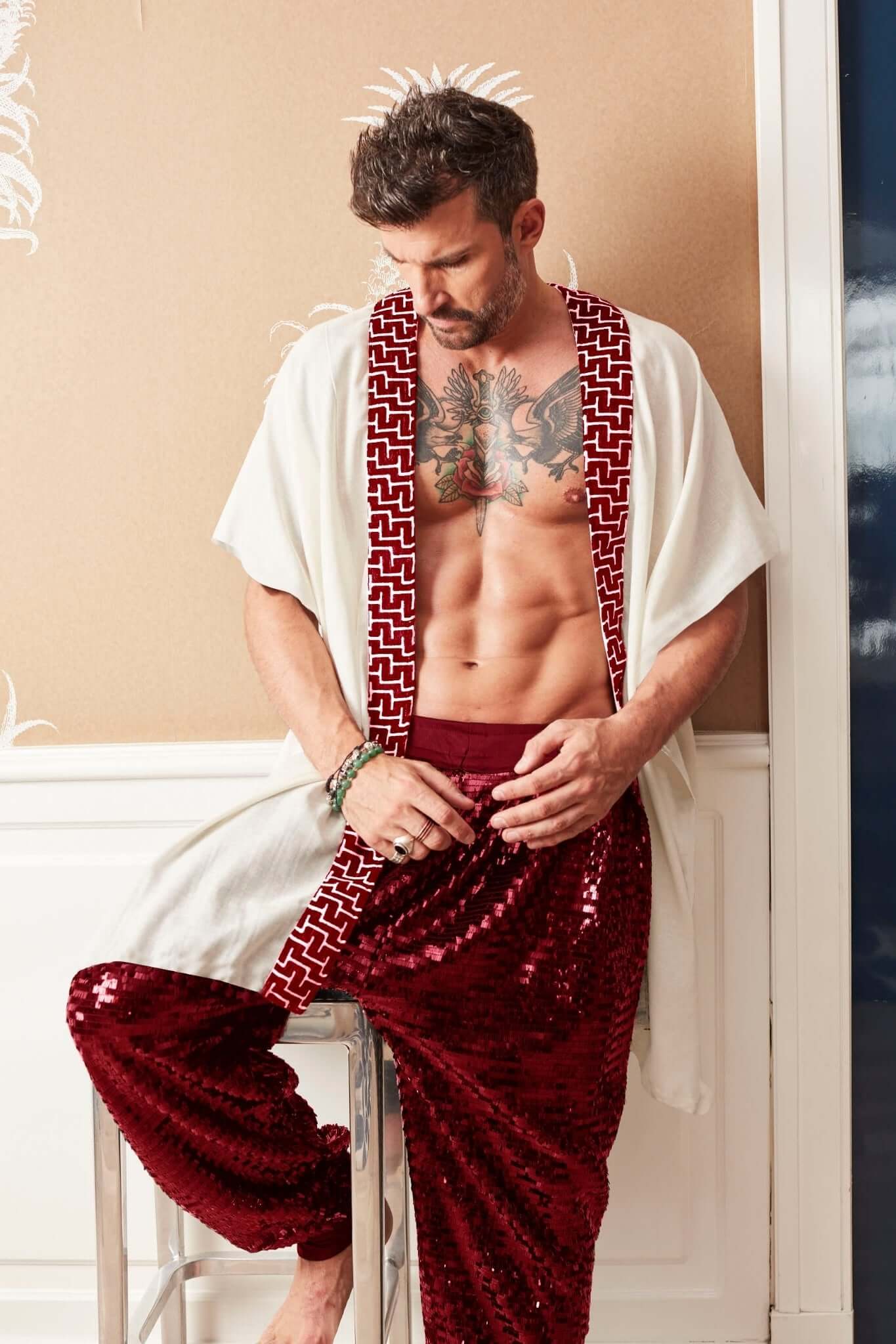 The Harem - Linen Kimono - Festival Outfit for men - Rave Organic Clothing