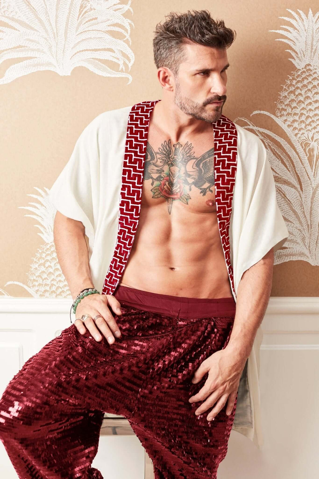 The Harem - Linen Kimono - Festival Outfit for men - Rave Organic Clothing