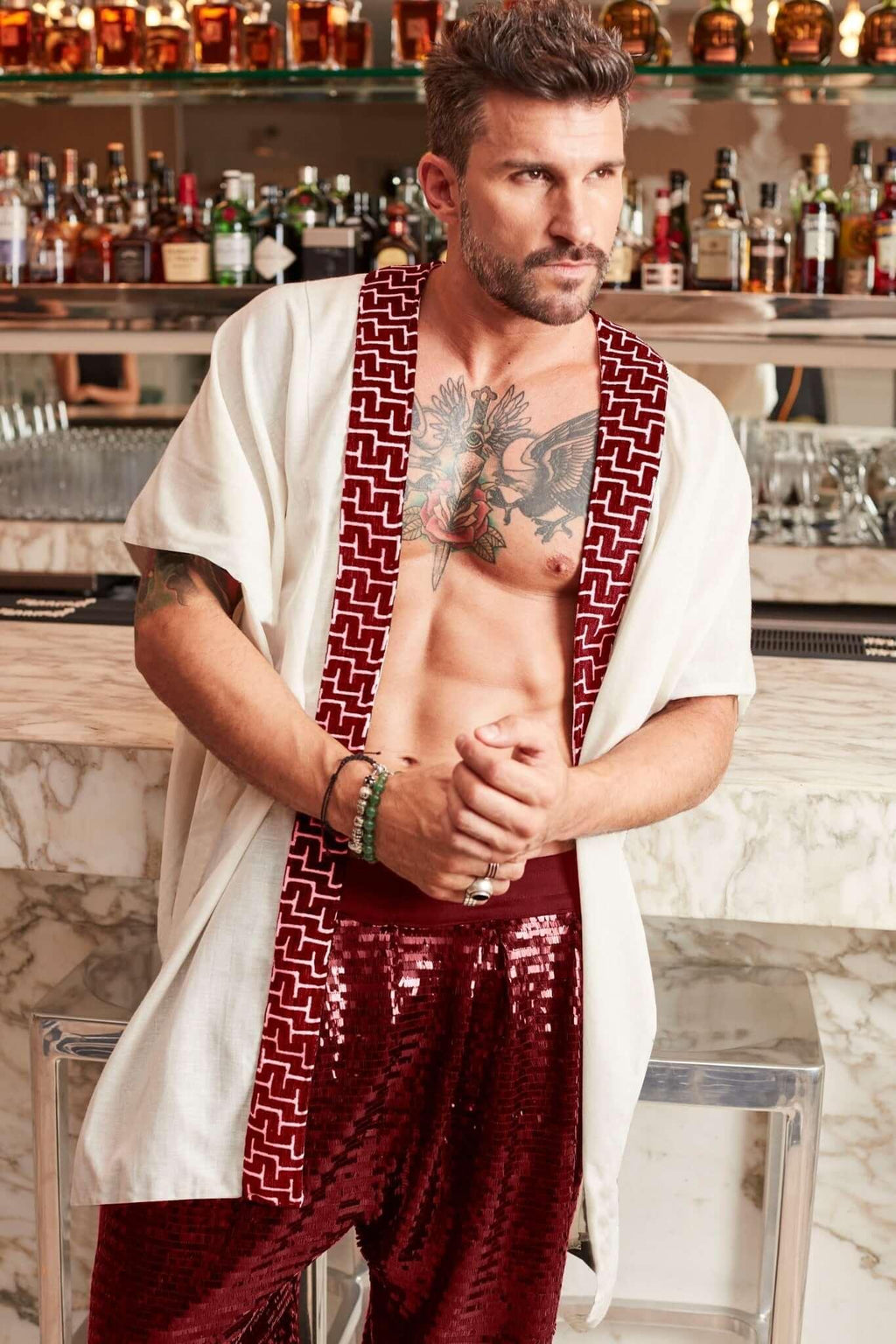 The Harem - Linen Kimono - Festival Outfit for men - Rave Organic Clothing