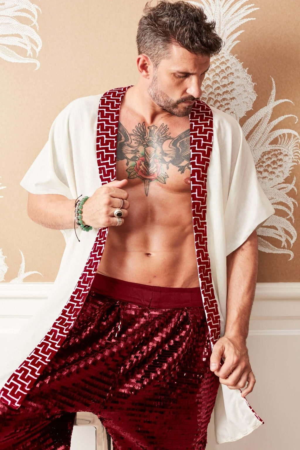 The Harem - Linen Kimono - Festival Outfit for men - Rave Organic Clothing
