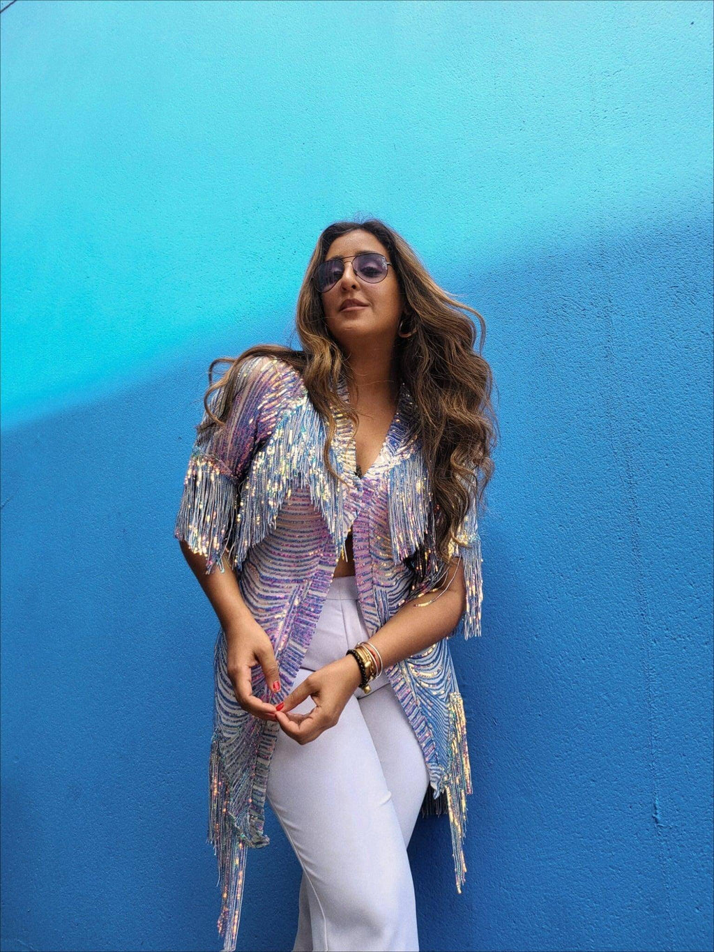 The Queen Kimono - Sequin Luxury Kimono - Bachelorette Robe with Fringes