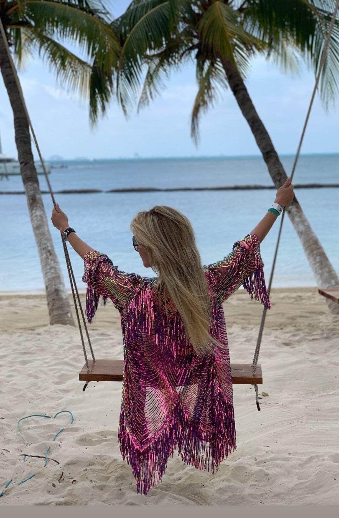 The Queen Kimono - Sequin Luxury Kimono - Bachelorette Robe with Fringes